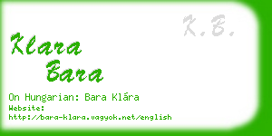 klara bara business card